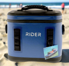 Single Cooler by Rider Coolers -  Fits All PWC, Paddle board, Kayak, tubes, bicycle racks (Color: Blue)
