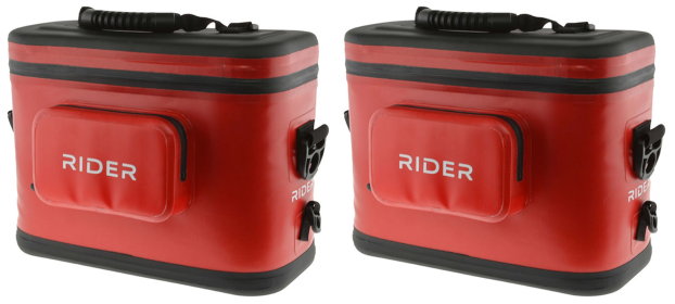 Large Jet Ski Coolers by Rider Coolers - Set Coolers, Fits All PWC's, Holds 10 Cans Each (Color: Red)