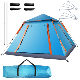 4-5 Person Camping Tent Outdoor Foldable Waterproof Tent (Color: Blue)