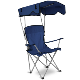 Foldable Beach Canopy Chair (Color: NavyBlue)