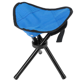 Folding Tripod Stool Outdoor Foldable Travel Chair (Color: Blue)
