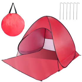 Pop Up Beach Tent Sun Shade (Color: Red)