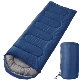 Camping Sleeping Bags for Adults Teens Moisture-Proof Hiking Sleep Bag (Color: NavyBlue)