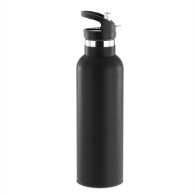 Sports Water Bottle Stainless Steel Vacuum (Color: BLK)