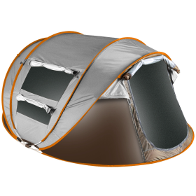 5-8 Person Pop Up Tent Automatic Setup Camping Tent (Color: Khaki)
