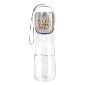 18.6OZ Portable Dog Water Bottle Pet Water Dispenser (Color: White)
